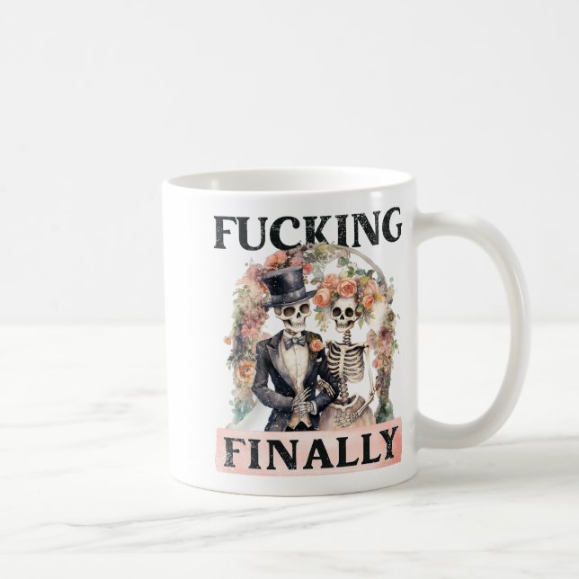 Caneca De Café Ing Finalmente Bridesmaid Skeleton Noivo Hallow (Direita)