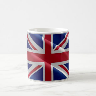 Caneca De Café Inglaterra - Flag Waving Reino Unido -
