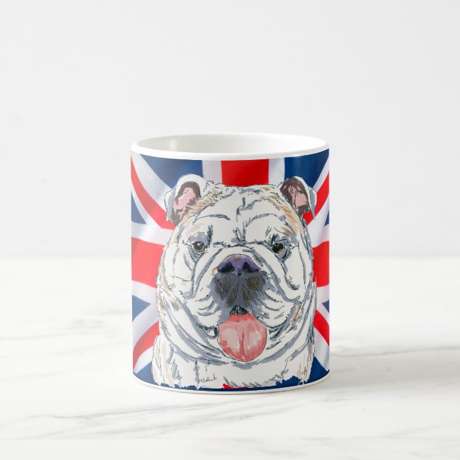 Caneca De Café Inglês Bulldog Union Jack|Cheers Mate (Centro)