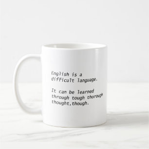 Caneca De Café Inglês É Uma Língua Difícil Gramática Divertida 