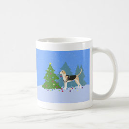 Caneca De Café Inglês Foxhound decorando Floresta de Natal