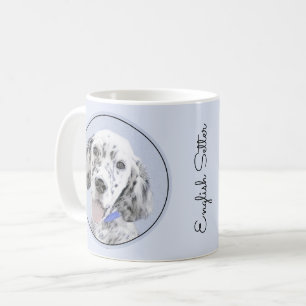 Caneca De Café Inglês Setter Blue Belton pintando arte canina