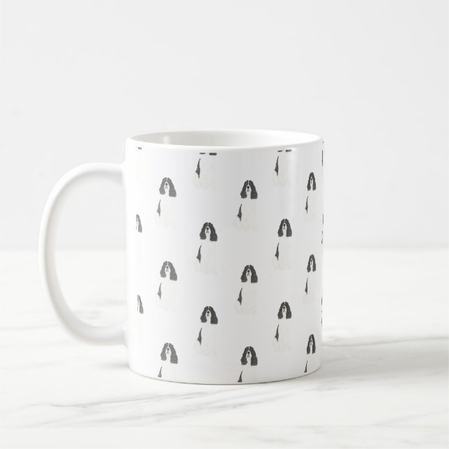 Caneca De Café Inglês Springer Spaniel (preto e branco) (Esquerda)