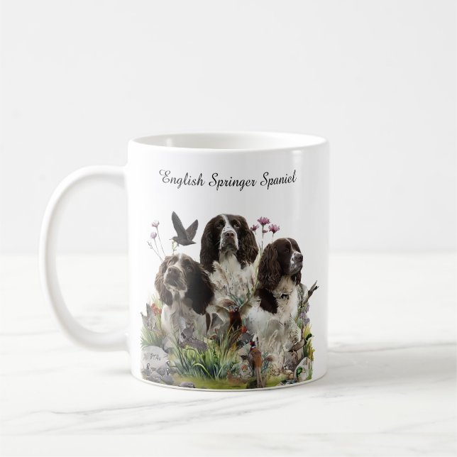 Caneca De Café Inglês Springer Spaniels, Arte (Esquerda)