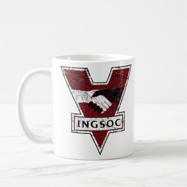 Caneca De Café INGSOC 1984 Vigilância em Massa de George Orwell  (Esquerda)