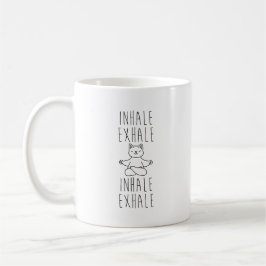 Caneca De Café inhale Exhale yoga cat