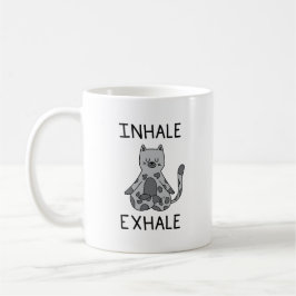 Caneca De Café Inhale Exhale Yoga Cat