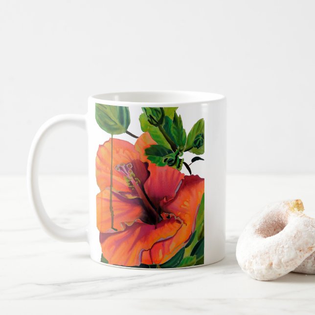 Caneca De Café Inibidor de laranja tropical de verão (Com Donut)