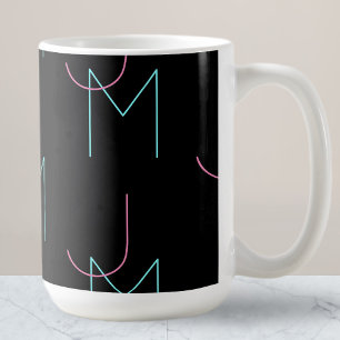 Caneca De Café Iniciais estilizadas editáveis quaisquer duas mode