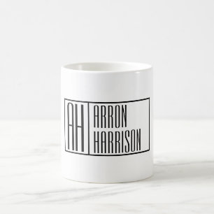 Caneca De Café Iniciais Mínimas Modernas & Logotipo de Nome
