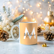 Iniciais personalizadas Laranja moderna neutra