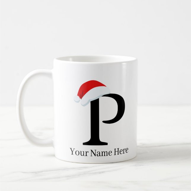 Caneca De Café Inicial da Mug Natal "P" (Esquerda)