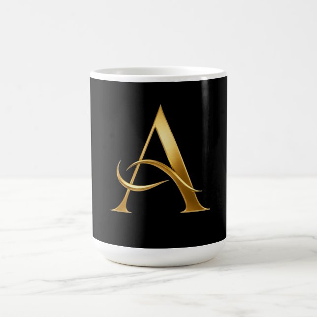 Caneca De Café Inicial Dourada A Design Minimalista (Centro)