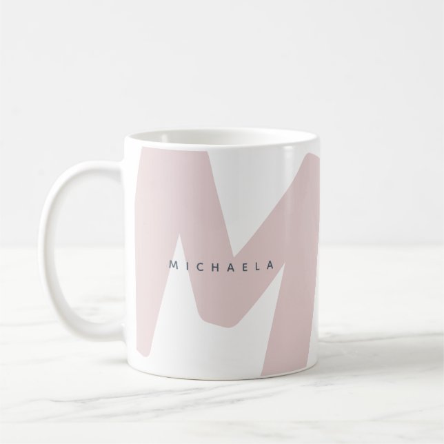 Caneca De Café Inicial e Nome Monogramados Oversized Modernos (Esquerda)