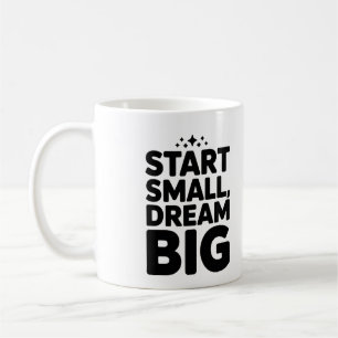 Caneca De Café Iniciar Pequeno Sonho Grande - Mug de Café Motivac