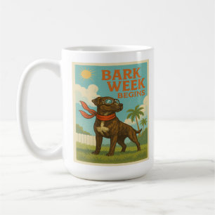 Caneca De Café Início da Semana do latido: Edição de Voo Retroati