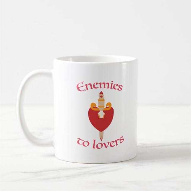 Caneca De Café Inimigos aos amantes é o superior romântico (Esquerda)