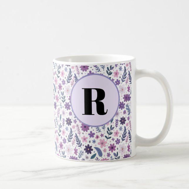 Caneca De Café  Initial Floral Mugs (Direita)