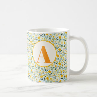 Caneca De Café Initial Floral Mugs