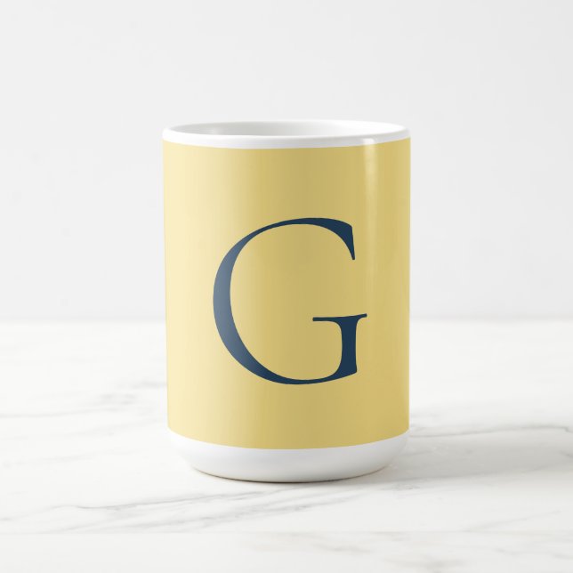 Caneca De Café Initial Letter Monogram Jasmine Slate Grey Plain (Centro)