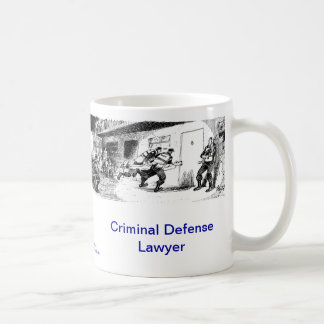 Caneca de café inoperante do advogado de defesa