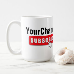 Caneca De Café Inscreva-se Personalizado no Seu Canal