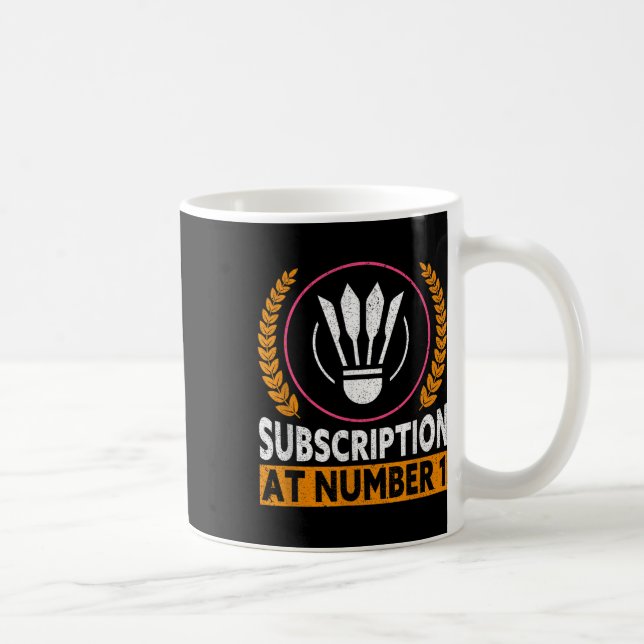 Caneca De Café Inscrição no Número 1 Funny Badminton  (Direita)
