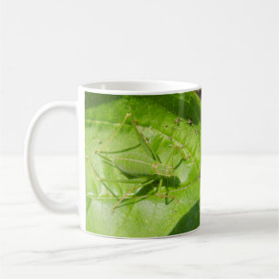 Caneca De Café Inseto da Camuflagem de Críquete Verde