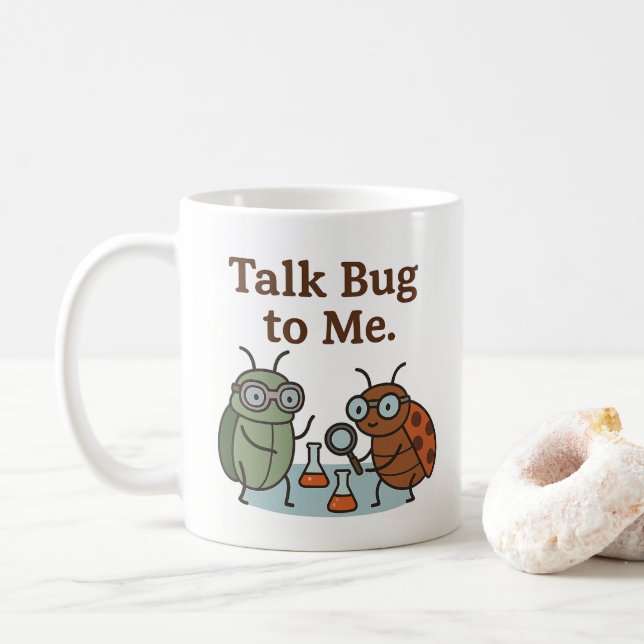 Caneca De Café Inseto de Conversa Engraçada Fofa Para mim Entomol (Com Donut)