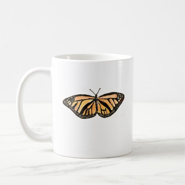 Caneca De Café Inseto de pintura da borboleta Monarch (Esquerda)