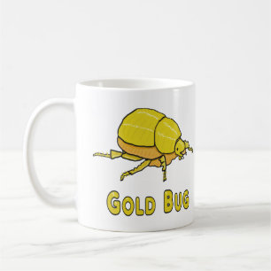 Caneca De Café Inseto Dourado