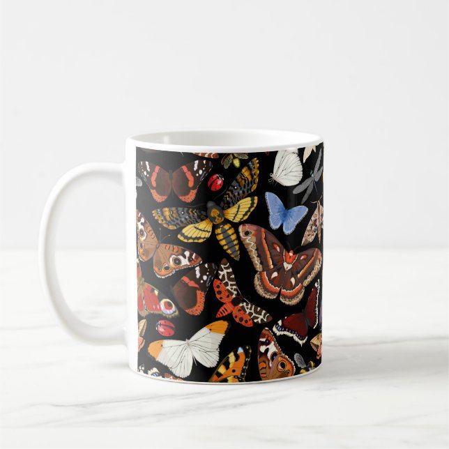 Caneca De Café Insetos padrão perfeito (Esquerda)