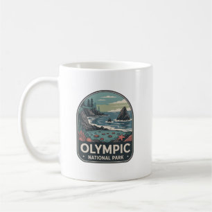 Caneca De Café Insígnia Costeira do Parque Nacional Olympic