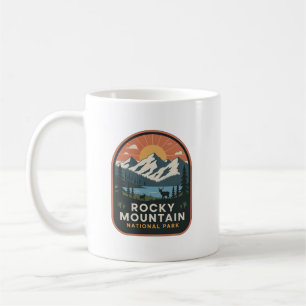 Caneca De Café Insígnia de Alce do Parque Nacional Montanhas Roch