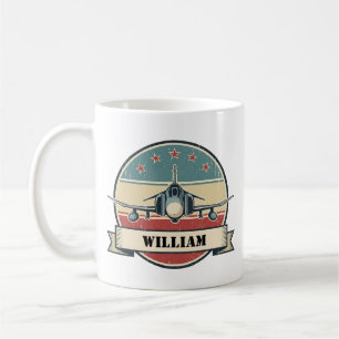 Caneca De Café Insígnia de Aviação de Caça F-4 Phantom Vintage