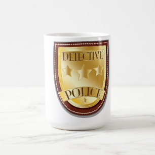 Caneca De Café Insígnia de Detetive da Polícia