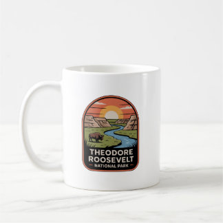 Caneca De Café Insígnia Retro do Parque Nacional Theodore Rooseve