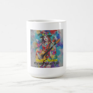 Caneca De Café Inspiração Abstrato de Arte Guitarista Personaliza