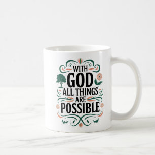 Caneca De Café "Inspiração 'Com Deus Todas As Coisas São Possívei