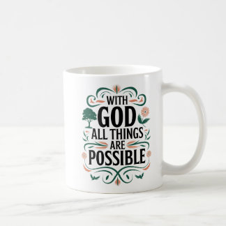 Caneca De Café "Inspiração 'Com Deus Todas As Coisas São Possívei