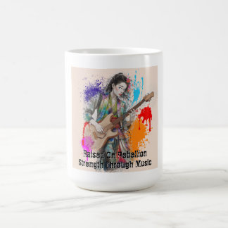 Caneca De Café Inspiração de Arte Guitarista de Mulher Japonesa P