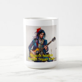 Caneca De Café Inspiração de Arte Guitarrista Personalizada para 