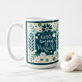 Caneca De Café Inspiração de citação azul-lacre cronometrado de D