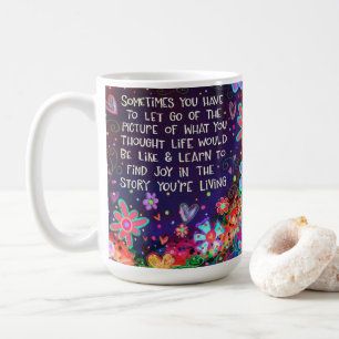 Caneca De Café Inspiração de inspirivência de citação de alegria 