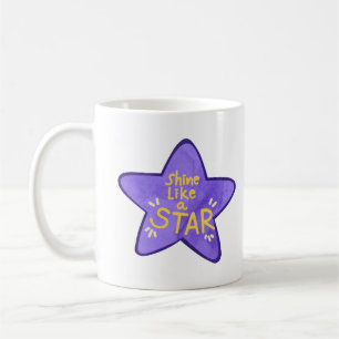 Caneca De Café Inspiração de Positividade Encantadora Estrela Púr
