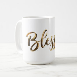 Caneca De Café Inspiração Dourada Faux elegante e elegante