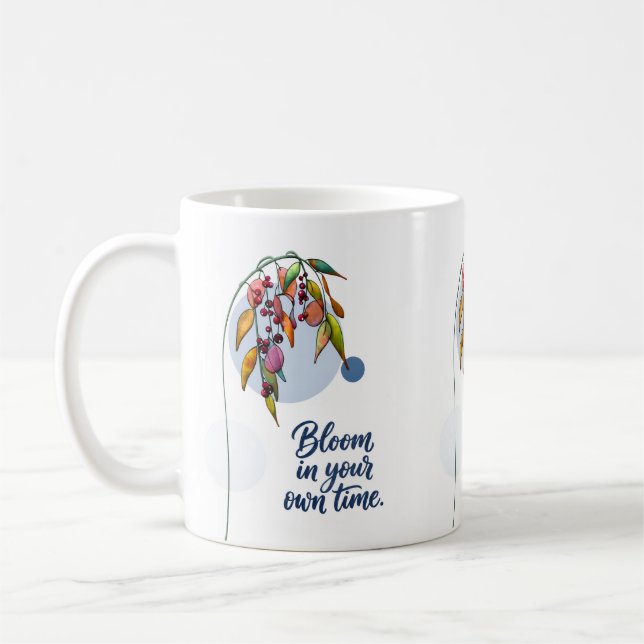 Caneca De Café Inspiração Floral com Bagas (Esquerda)