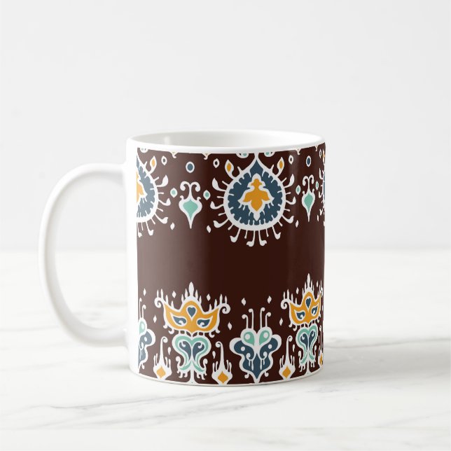 Caneca De Café Inspiração Ikat: Elegância Oriental (Esquerda)