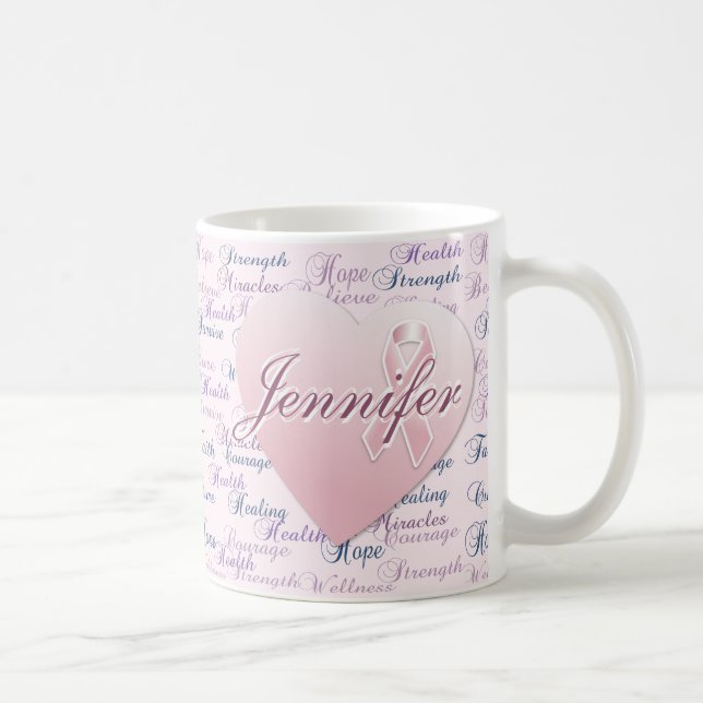 Caneca De Café Inspiração positiva personalizada com coração (Direita)