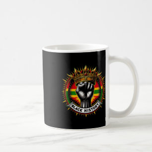 Caneca De Café Inspirador Líderes Pretos, Punho de Energia Preto